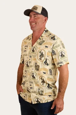 Outlet Ringers Western Aint My First Rumbo Mens Pub Shirt - Off White