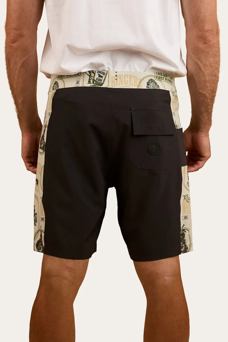 Best Ringers Western Aint My First Rumbo Mens Swim Short - Charcoal