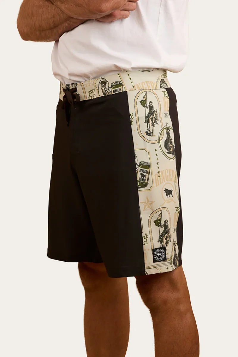 Best Ringers Western Aint My First Rumbo Mens Swim Short - Charcoal