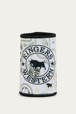 Outlet Ringers Western Aint My First Stubby Cooler - Off White / Black