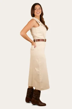 Hot Ringers Western Airlie Womens Denim Dress - Off White
