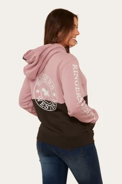 Hot Ringers Western Albany Womens Hoodie - Rosey/Charcoal