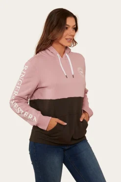 Hot Ringers Western Albany Womens Hoodie - Rosey/Charcoal