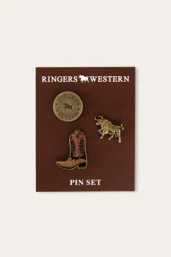 Hot Ringers Western Ambrose Pin Set - Antique Gold