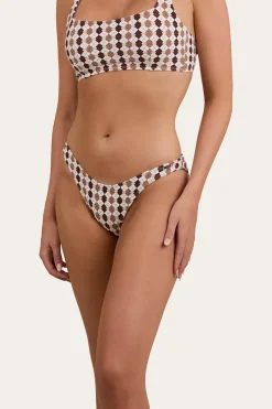 Discount Ringers Western Ashton Check Womens Bikini Bottom - Chocolate / White
