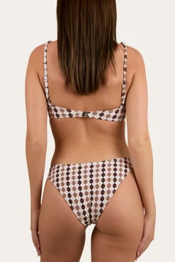 Discount Ringers Western Ashton Check Womens Bikini Bottom - Chocolate / White