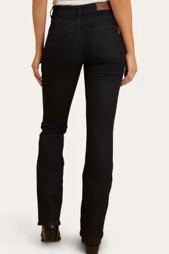 Hot Ringers Western Athena Womens Bootleg Jean - Raw Denim