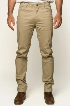 Discount Ringers Western Avondale Mens 5 Pocket Stretch Drill Jeans - Khaki