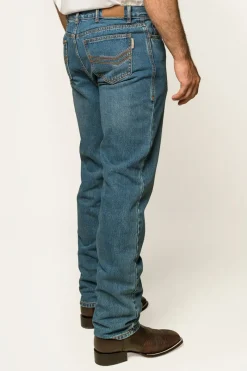 Outlet Ringers Western Barrington Mens Slim Fit Jeans - Mid Wash Blue