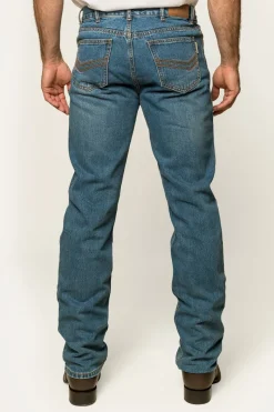 Outlet Ringers Western Barrington Mens Slim Fit Jeans - Mid Wash Blue
