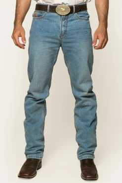 Outlet Ringers Western Barrington Mens Slim Fit Jean - Light Wash Blue