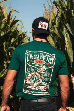 Online Ringers Western Bars Best Mens Stock Fit T-Shirt - Pine