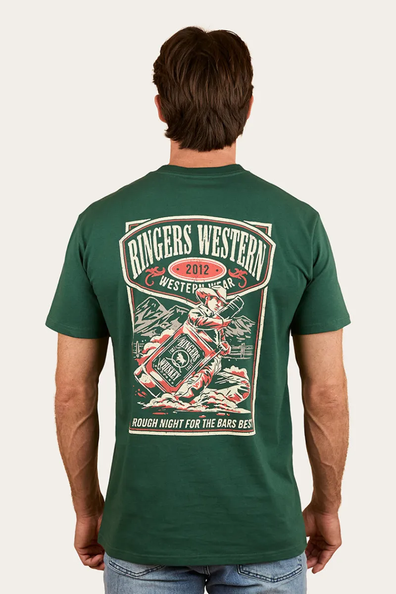 Online Ringers Western Bars Best Mens Stock Fit T-Shirt - Pine