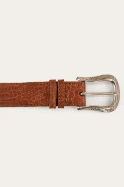 Best Ringers Western Beaumont Belt - Croc Tan