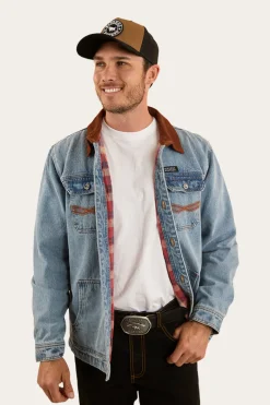 Outlet Ringers Western Bellbrae Mens Overshirt - Light Wash Blue