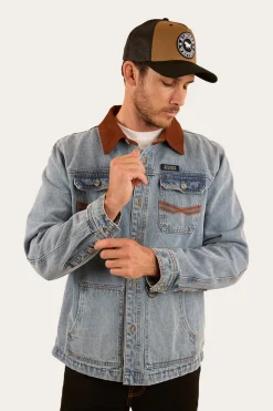 Outlet Ringers Western Bellbrae Mens Overshirt - Light Wash Blue