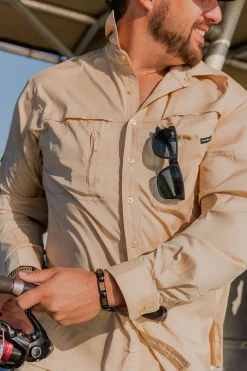 Ringers Western Bennetts Unisex Fishing Shirt - Dark Sand