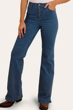 Ringers Western Betsy Womens High Rise Bootleg Jean - Mid Wash Blue