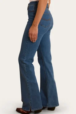 Ringers Western Betsy Womens High Rise Bootleg Jean - Mid Wash Blue