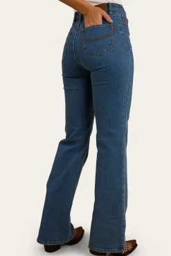 Ringers Western Betsy Womens High Rise Bootleg Jean - Mid Wash Blue