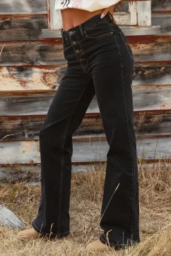 Hot Ringers Western Betsy Womens High Rise Bootleg Jean - Black
