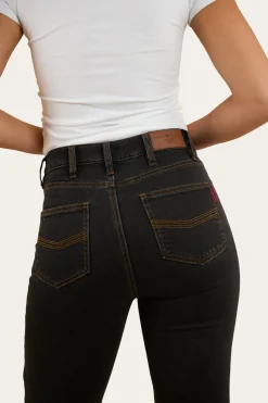 Hot Ringers Western Betsy Womens High Rise Bootleg Jean - Black