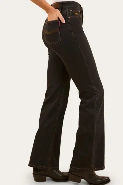 Hot Ringers Western Betsy Womens High Rise Bootleg Jean - Black