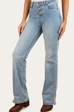 Clearance Ringers Western Betsy Womens High-Rise Bootleg Jeans - Light Blue