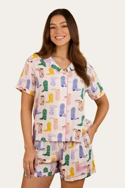 Hot Ringers Western Bianca Womens Short Pyjama Set - Barely Pink