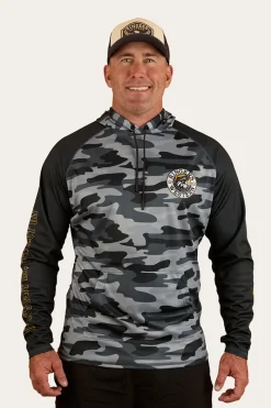 Outlet Ringers Western Big Catch Hooded Fishing Jersey - Black Camo