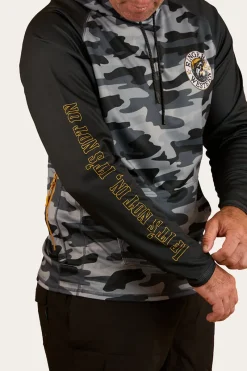 Outlet Ringers Western Big Catch Hooded Fishing Jersey - Black Camo
