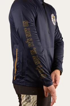 Hot Ringers Western Big Catch Hooded Fishing Jersey - Navy