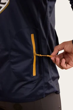 Hot Ringers Western Big Catch Hooded Fishing Jersey - Navy