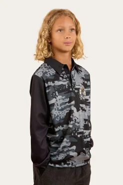 Discount Ringers Western Big Catch Kids Fishing Jersey - Black Camo