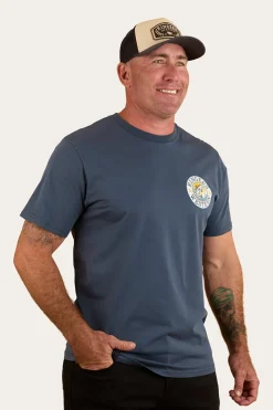 Online Ringers Western Big Catch Mens Loose Fit T-Shirt - Washed Navy