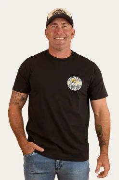 Discount Ringers Western Big Catch Mens Loose Fit T-Shirt - Black