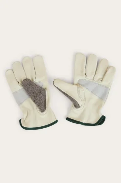 Online Ringers Western Big Dog Leather Gloves - Ivory