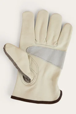 Online Ringers Western Big Dog Leather Gloves - Ivory