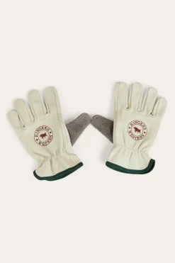 Online Ringers Western Big Dog Leather Gloves - Ivory