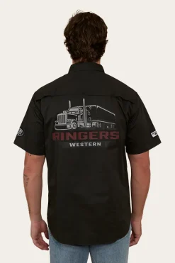 Best Ringers Western Big Rig Mens Short Sleeve Dress Shirt - Charcoal