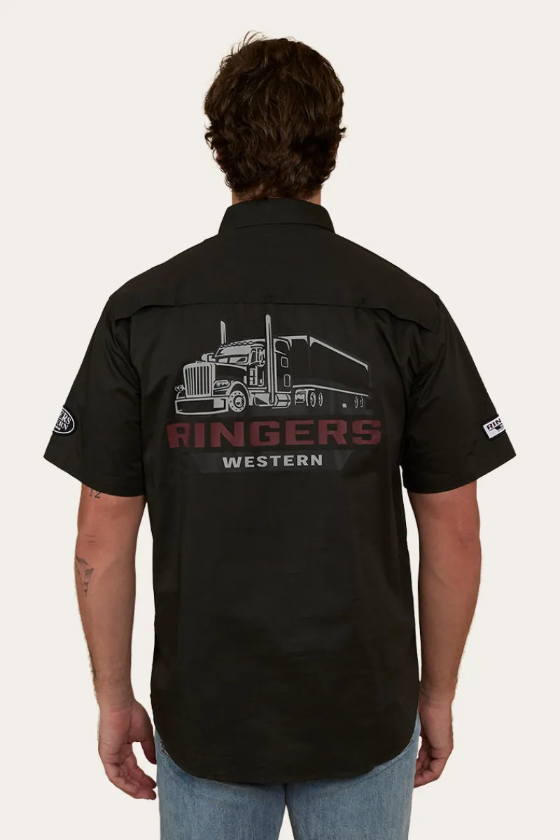 Best Ringers Western Big Rig Mens Short Sleeve Dress Shirt - Charcoal