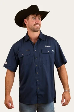 Sale Ringers Western Big Rig Mens Short Sleeve Shirt - Navy