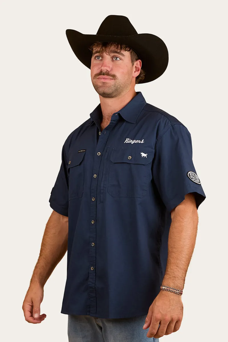 Sale Ringers Western Big Rig Mens Short Sleeve Shirt - Navy