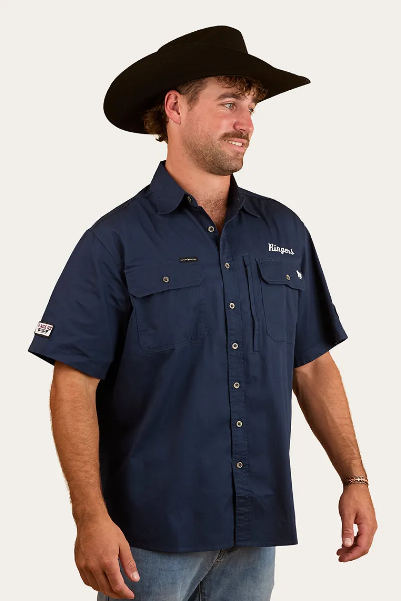Sale Ringers Western Big Rig Mens Short Sleeve Shirt - Navy