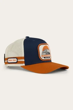 Best Ringers Western Big Rig Trucker Cap - Navy / Burnt Orange