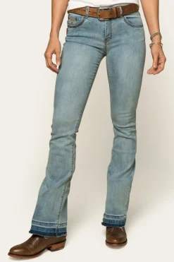 Ringers Western Billie Womens Mid-Rise Bootleg Jeans - Light Blue