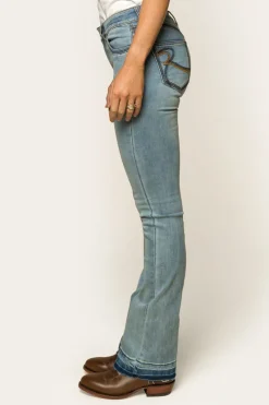 Ringers Western Billie Womens Mid-Rise Bootleg Jeans - Light Blue