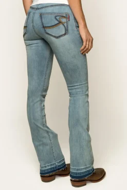 Ringers Western Billie Womens Mid-Rise Bootleg Jeans - Light Blue