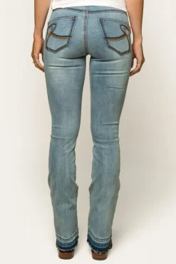 Ringers Western Billie Womens Mid-Rise Bootleg Jeans - Light Blue
