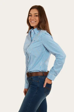 Discount Ringers Western Birdsville Womens Semi Fitted Dress Shirt - Blue